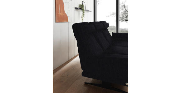 ECKSOFA  in Flachgewebe Schwarz  279-327/176-217 cm  - Schwarz, Design, Textil/Metall (279-327/176-217cm) - Dieter Knoll