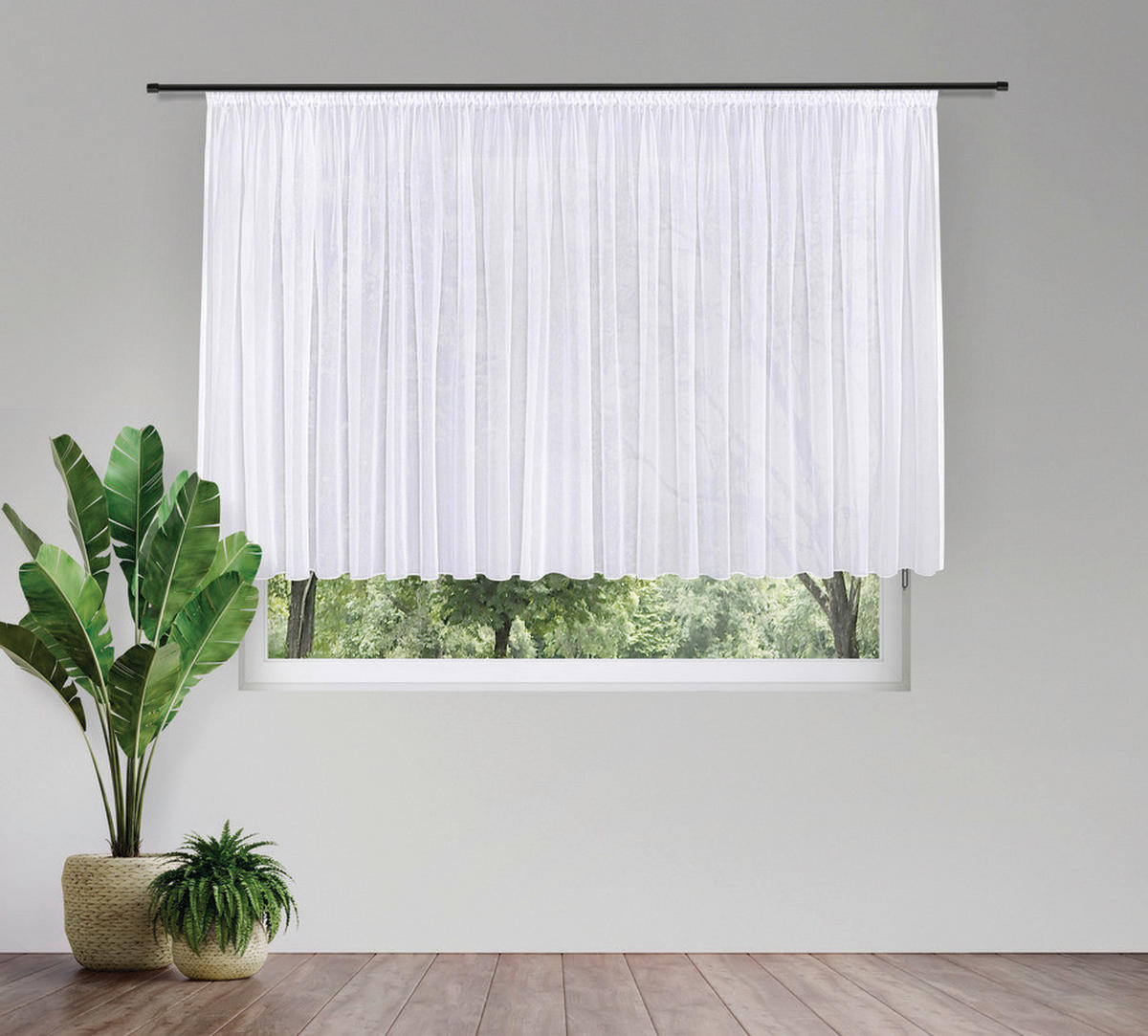 FERTIGSTORE  transparent  450/150 cm   - Weiß, Basics, Textil (450/150cm)