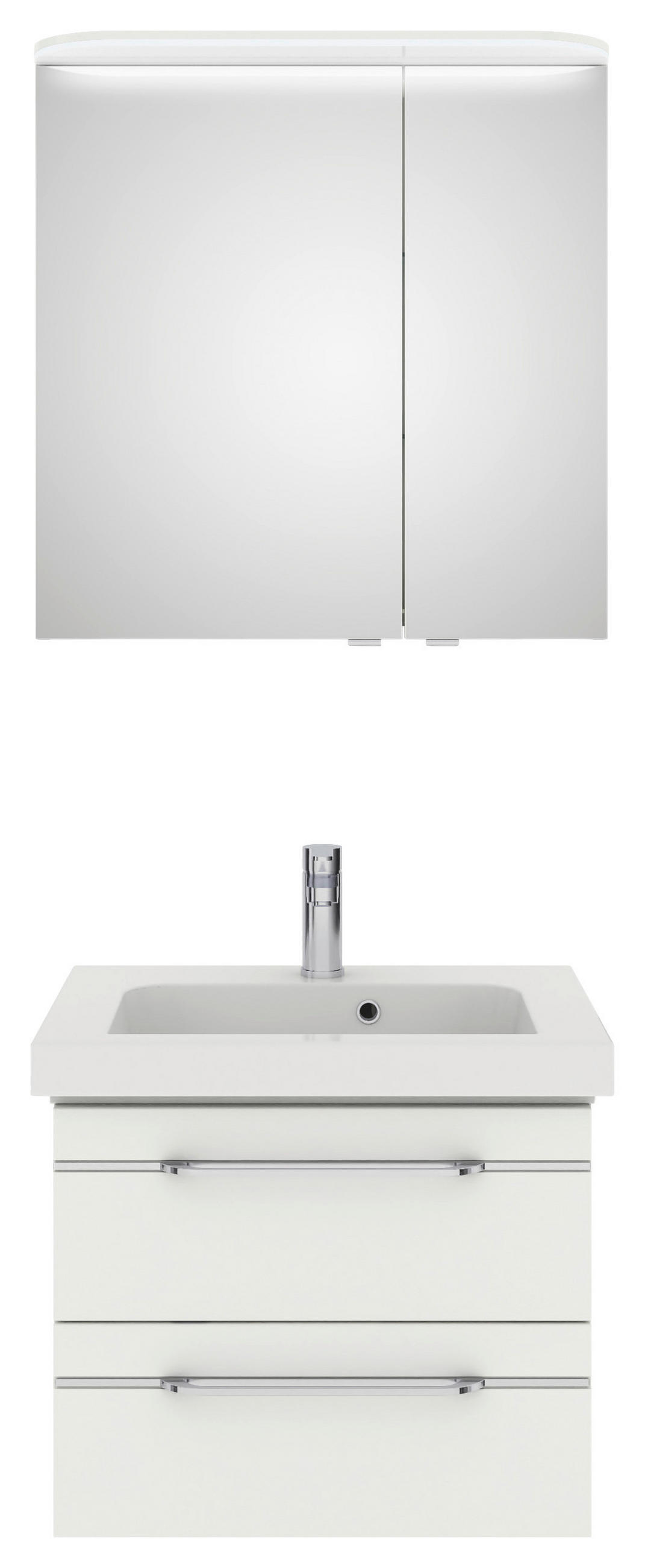 KOPALNICA  bela, visoki sijaj  - barve kroma/bela, Konvencionalno, kamen/kovina (70cm) - Sadena