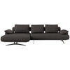 ECKSOFA in Chenille Dunkelbraun  - Dunkelbraun/Schwarz, Design, Textil/Metall (168/334cm) - Dieter Knoll
