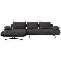 ECKSOFA in Chenille Dunkelbraun  168/334 cm  - Dunkelbraun/Schwarz, Design, Textil/Metall (168/334cm) - Dieter Knoll