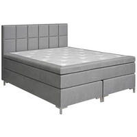 KONTINENTALSÄNG 180/200 cm  i grå, silver  - kromfärg/silver, Klassisk, metall/trä (180/200cm) - Cassando