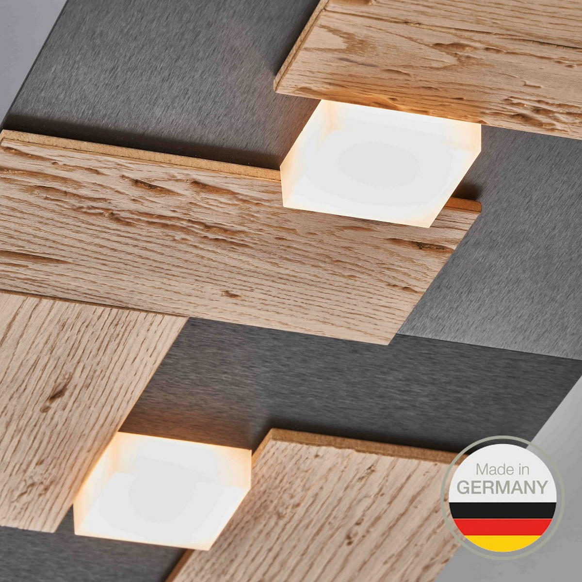 LED-DECKENLEUCHTE 662 77/26/5 cm   - Wildeiche, Natur, Metall (77/26/5cm) - Ambiente