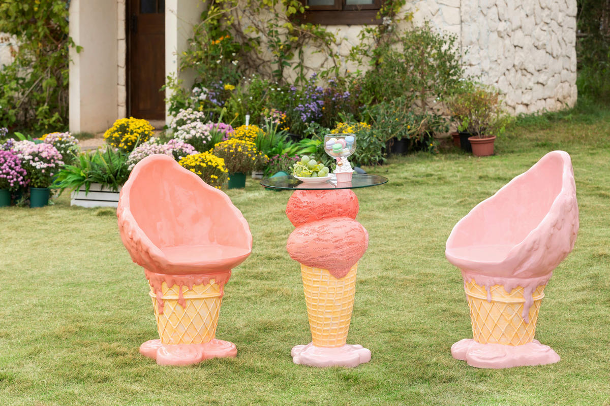 POMOĆNI STOLIĆ narančasta, pink, bež  plastika, staklo   - narančasta/pink, Lifestyle, staklo/plastika (48/70,5cm) - Ambia Home