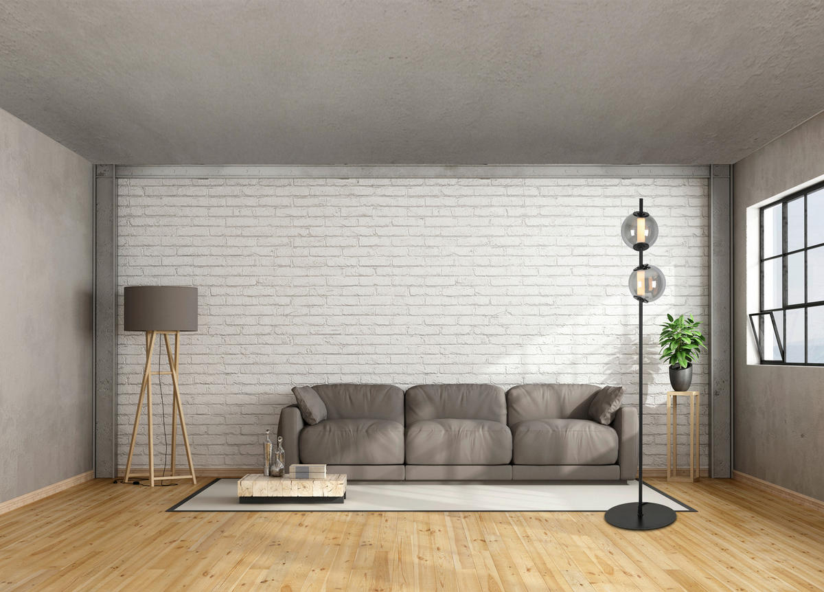 LED-STEHLEUCHTE - Chromfarben/Schwarz, Design, Glas/Kunststoff (34/168cm) - Dieter Knoll