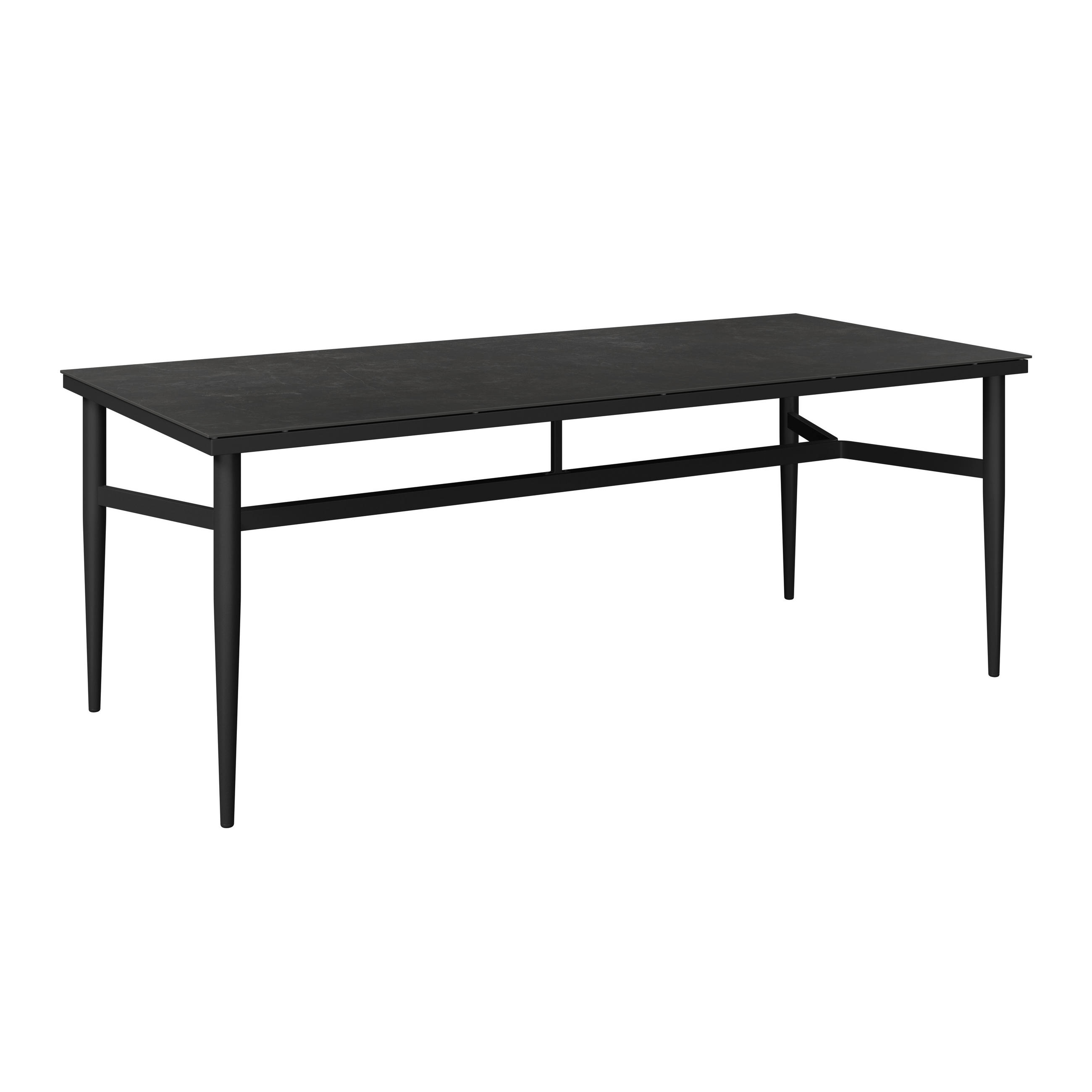 GARTENTISCH Metall, Stein Anthrazit, Dunkelgrau rechteckig  - Dunkelgrau/Anthrazit, MODERN, Stein/Metall (200/90/73cm) - Amatio