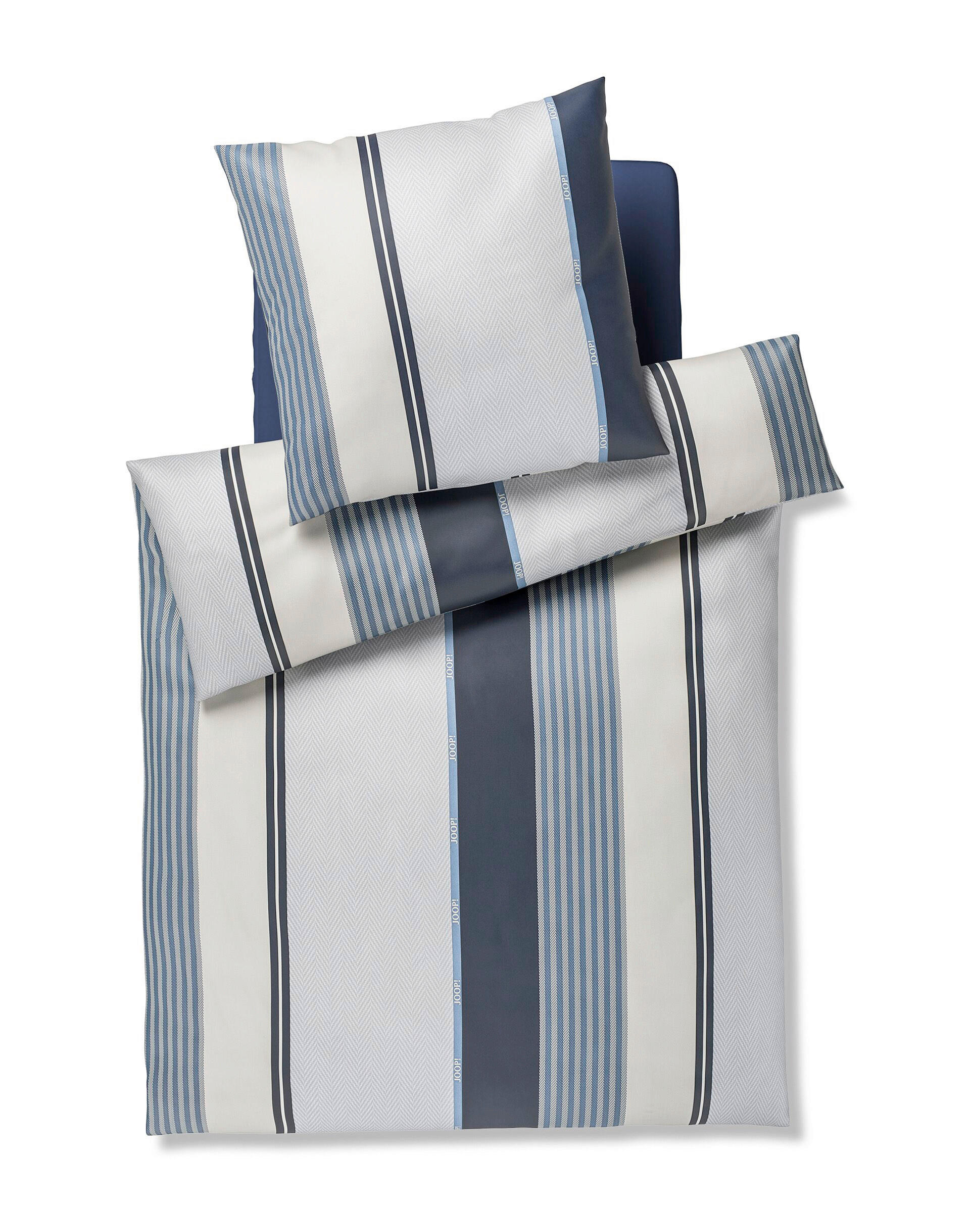 WENDEBETTWÄSCHE Makosatin 155/220 cm  - Blau, Design, Textil (155/220cm) - Joop!