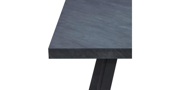 ESSTISCH 180-240/100/76 cm Nachbildung  Metall, Holzwerkstoff ausziehbar rechteckig Grau, Schwarz  - Schwarz/Grau, Design, Holzwerkstoff/Metall (180-240/100/76cm) - Carryhome