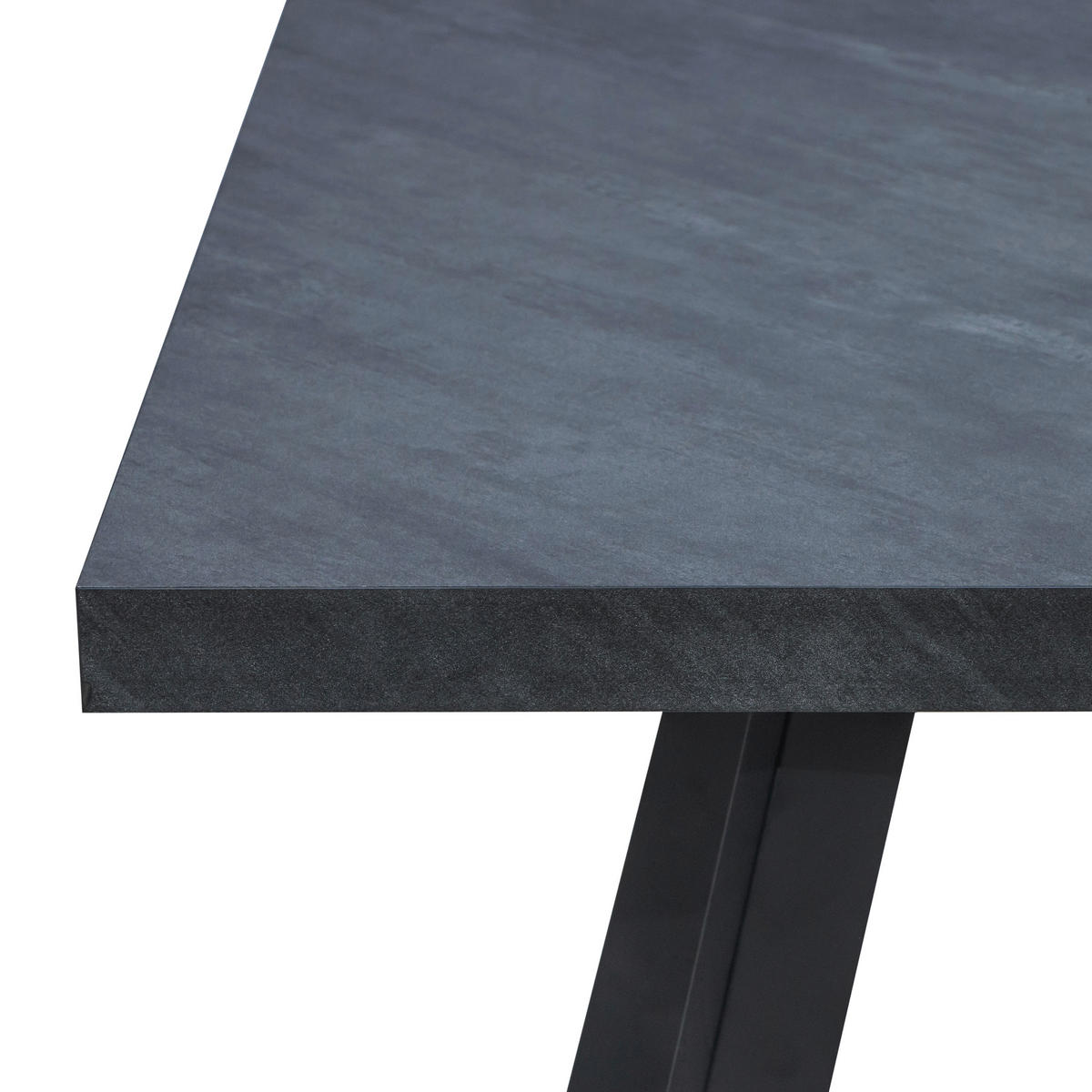 ESSTISCH Grau, Schwarz rechteckig  ausziehbar  - Schwarz/Grau, Design, Holzwerkstoff/Metall (180-240/100/76cm) - Carryhome