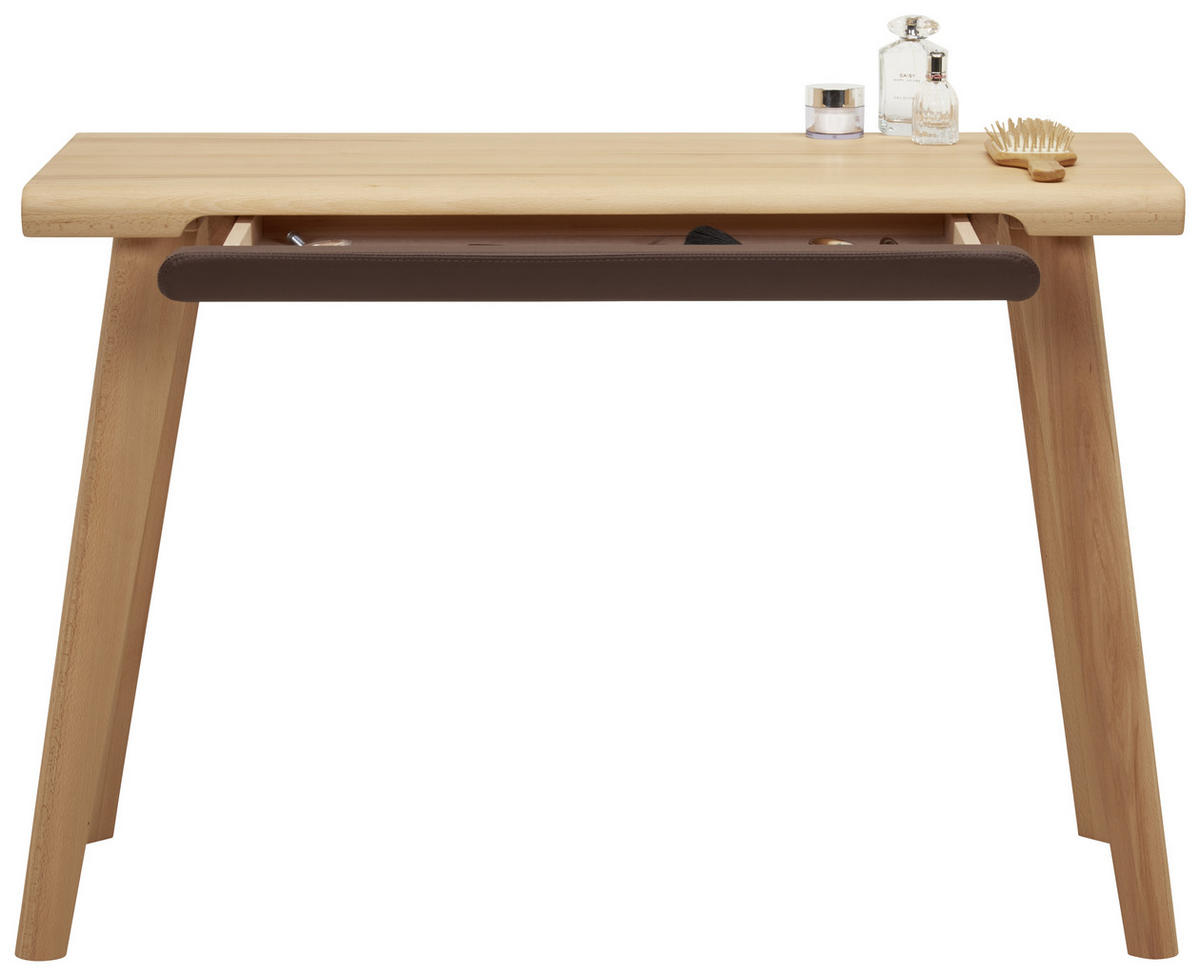 KONSOLENTISCH in Holz, Textil 110/45/75 cm    - Buchefarben/Braun, Natur, Holz/Textil (110/45/75cm) - Linea Natura