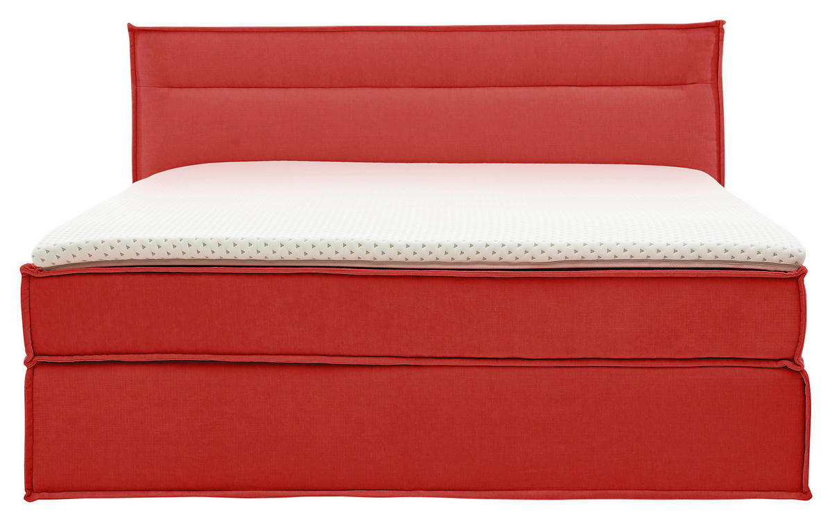 BOXSPRINGBETT 180/200 cm  in Rot  - Rot/Schwarz, Design, Textil (180/200cm) - Musterring