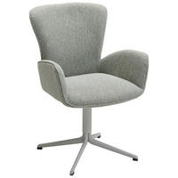 ARMLEHNSTUHL  in Eisen Jacquard, Flachgewebe  - Pastellgrün/Grau, Design, Textil/Metall (63/92/63cm) - Valdera