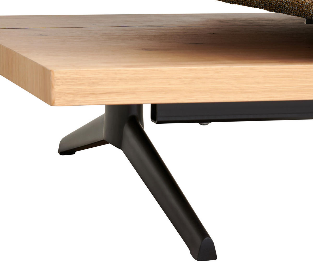 ECKSOFA Chenille Cognac  - Cognac/Schwarz, Design, Holz/Textil (240/132cm) - Koinor