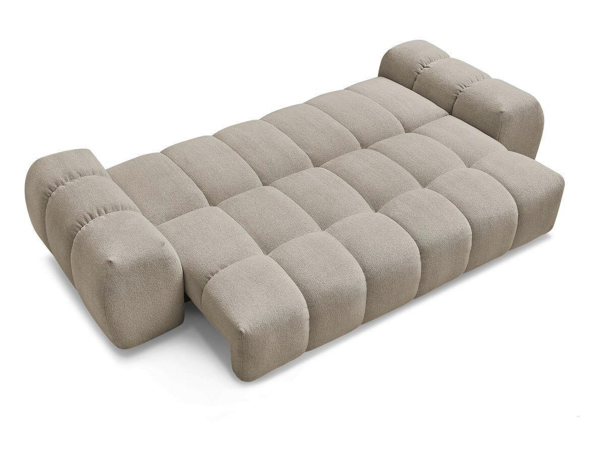 SCHLAFSOFA EVEREST  mit Armteil links, Armteil rechts Flachgewebe Taupe  - Taupe/Schwarz, MODERN, Kunststoff/Textil (278/115/90cm) - Livetastic