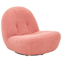SESSEL Bouclé Koralle    - Koralle/Schwarz, MODERN, Textil/Metall (74/67/93cm) - MID.YOU