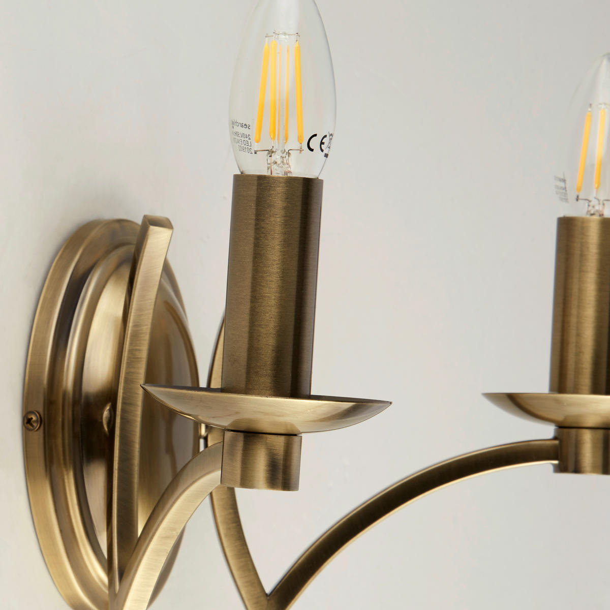 WANDLEUCHTE 32,5/17/18,5 cm   - Messingfarben, KONVENTIONELL, Metall (32,5/17/18,5cm)