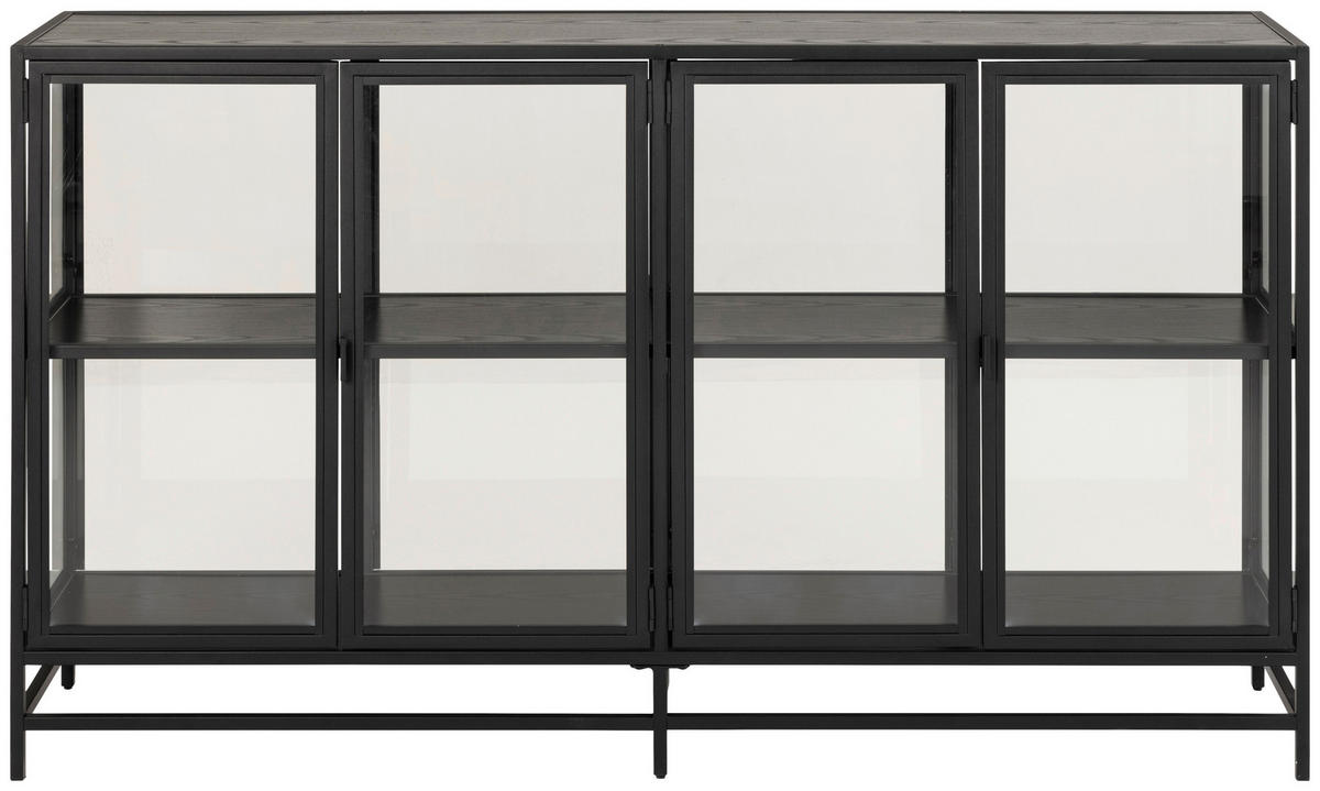 SIDEBOARD Seaford  in 152,4/86,4/35 cm  - Schwarz, Trend, Glas/Holzwerkstoff (152,4/86,4/35cm)