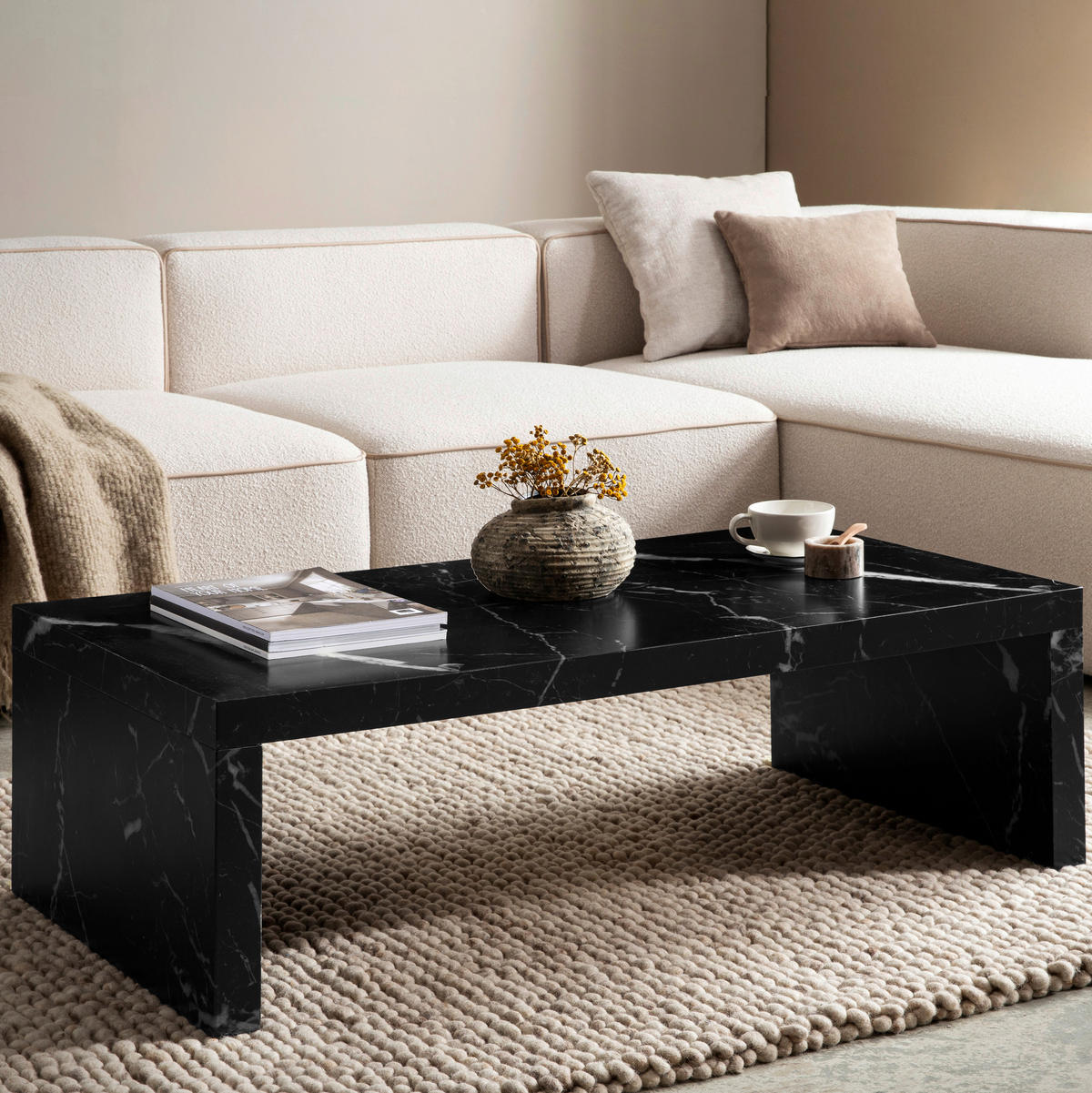 COUCHTISCH in Holzwerkstoff 110/55/35 cm   - Schwarz, Design, Holzwerkstoff (110/55/35cm) - Livetastic
