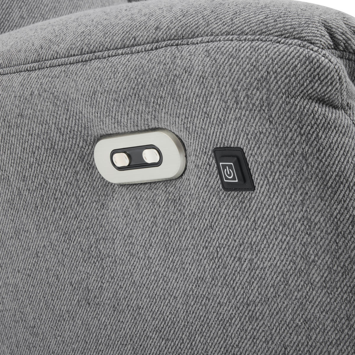 MASSAGESESSEL in Webstoff Grau  - Chromfarben/Grau, Design, Textil/Metall (79/110/85cm) - Livetastic