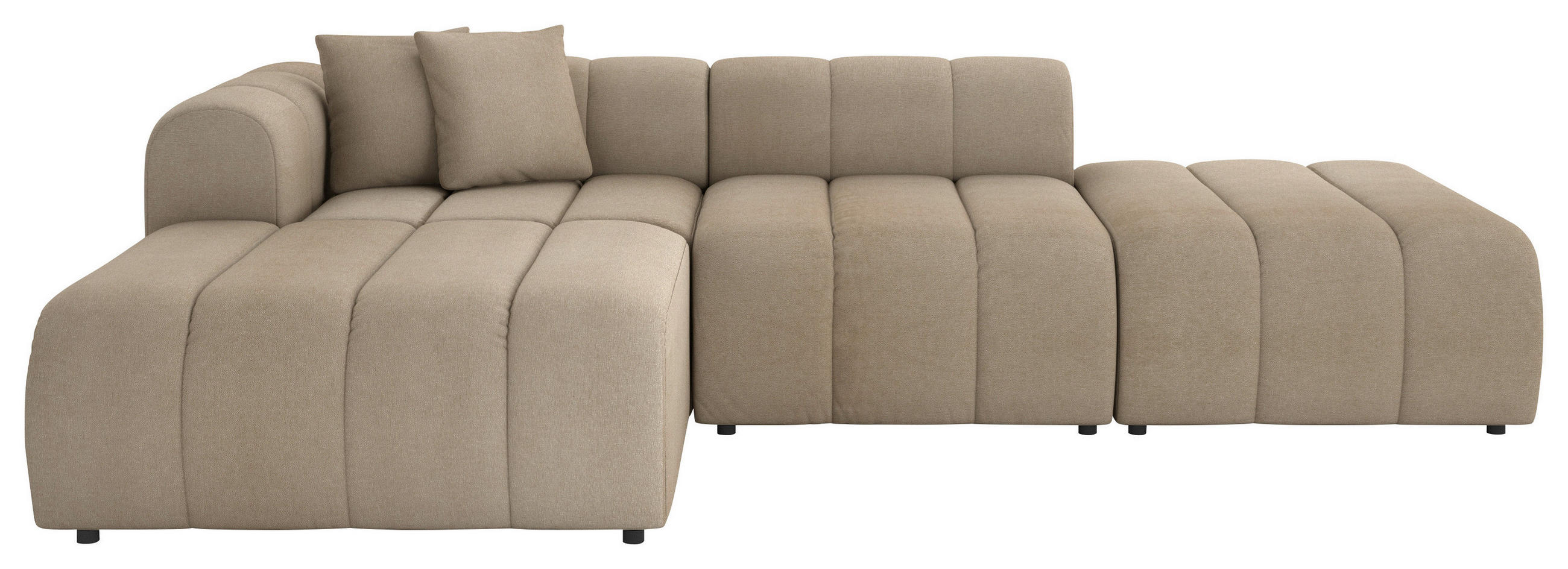 ECKSOFA Braun Webstoff Zierkissen  - Schwarz/Braun, LIFESTYLE, Kunststoff/Textil (178/289cm) - Milino