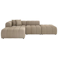 ECKSOFA Braun Webstoff Zierkissen  - Schwarz/Braun, LIFESTYLE, Kunststoff/Textil (178/289cm) - Milino