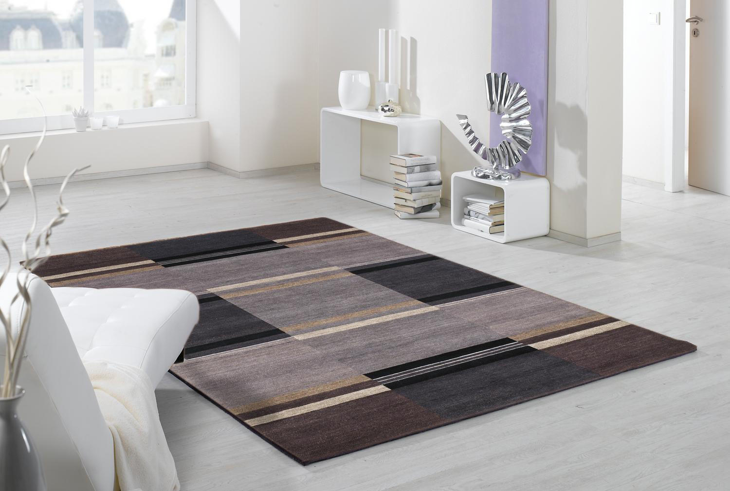 Thumbnail - Cazaris Wollteppich Senstion Silk Soya, Dunkelgrau, Textil, Bordüre, rechteckig, 120x180 cm, Care & Fair, für Fußbodenhe...