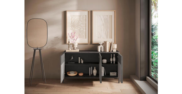 SIDEBOARD 156/86/40 cm  in Anthrazit, Grau  - Anthrazit/Grau, MODERN, Holzwerkstoff/Metall (156/86/40cm) - Carryhome