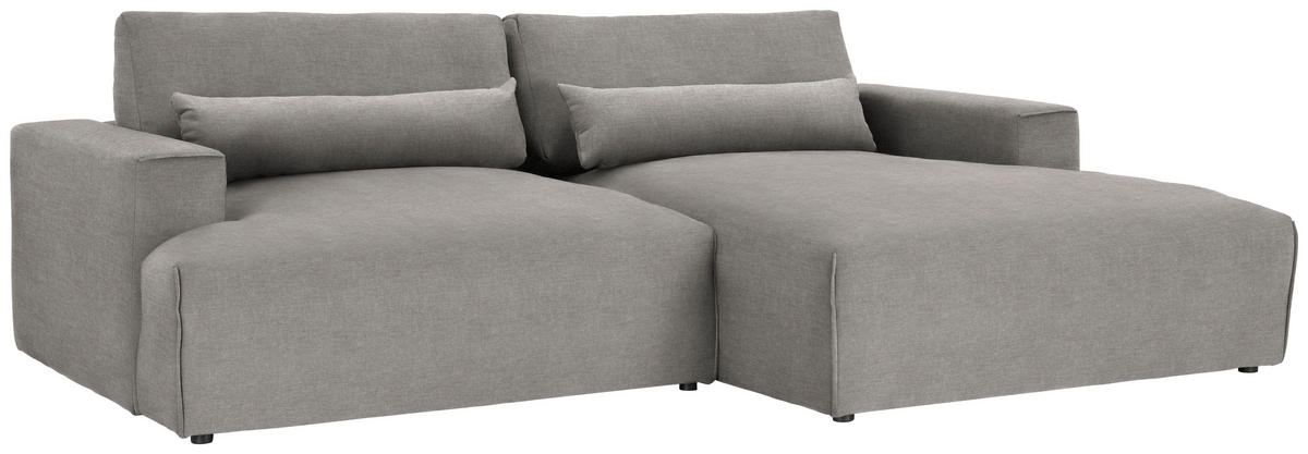 ECKSOFA Felicia in Struktur Graubraun  267/187 cm  - Graubraun/Schwarz, Design, Kunststoff/Textil (267/187cm) - Stylife
