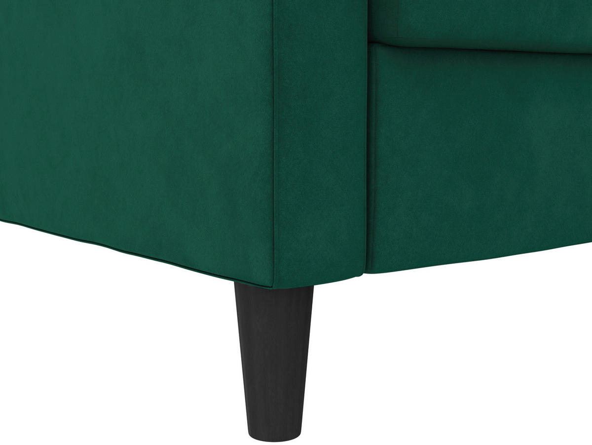 ECKSOFA PALERMO in Velours Dunkelgrün  - Dunkelgrün/Schwarz, Basics, Kunststoff/Textil (213/154cm) - Livetastic
