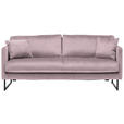 2,5-SITZER in Samt Flieder - Flieder/Schwarz, Design, Textil/Metall (180/78/84cm) - Carryhome