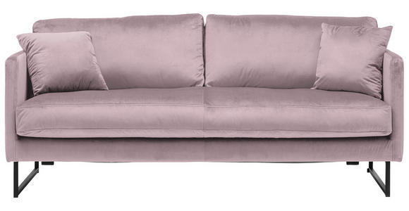 2,5-SITZER in Samt Flieder - Flieder/Schwarz, Design, Textil/Metall (180/78/84cm) - Carryhome