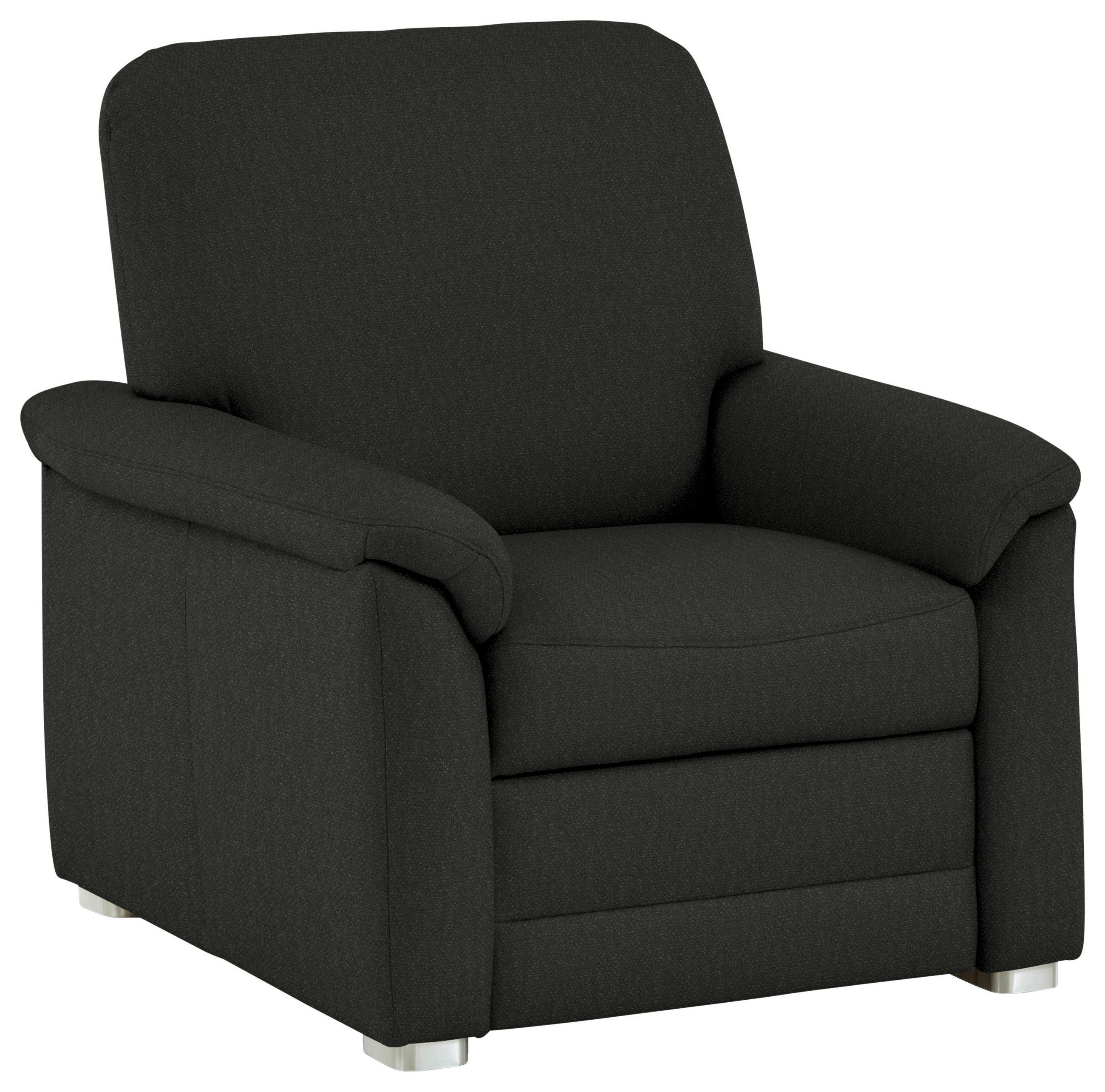 SESSEL Chenille Anthrazit  - Anthrazit/Alufarben, Konventionell, Textil/Metall (88/96/89cm) - Beldomo Comfort