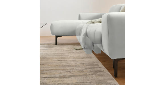 ECKSOFA in Chenille Weiß 167/311 cm - Schwarz/Weiß, Design, Textil/Metall (167/311cm) - Xora