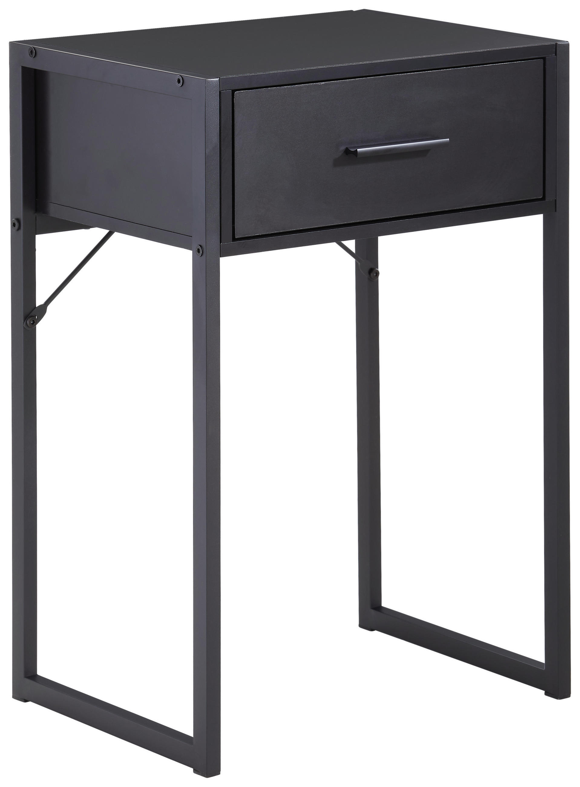 NACHTSCHRANK 41/60/30 cm  - Schwarz, MODERN, Holzwerkstoff/Metall (41/60/30cm) - Livetastic
