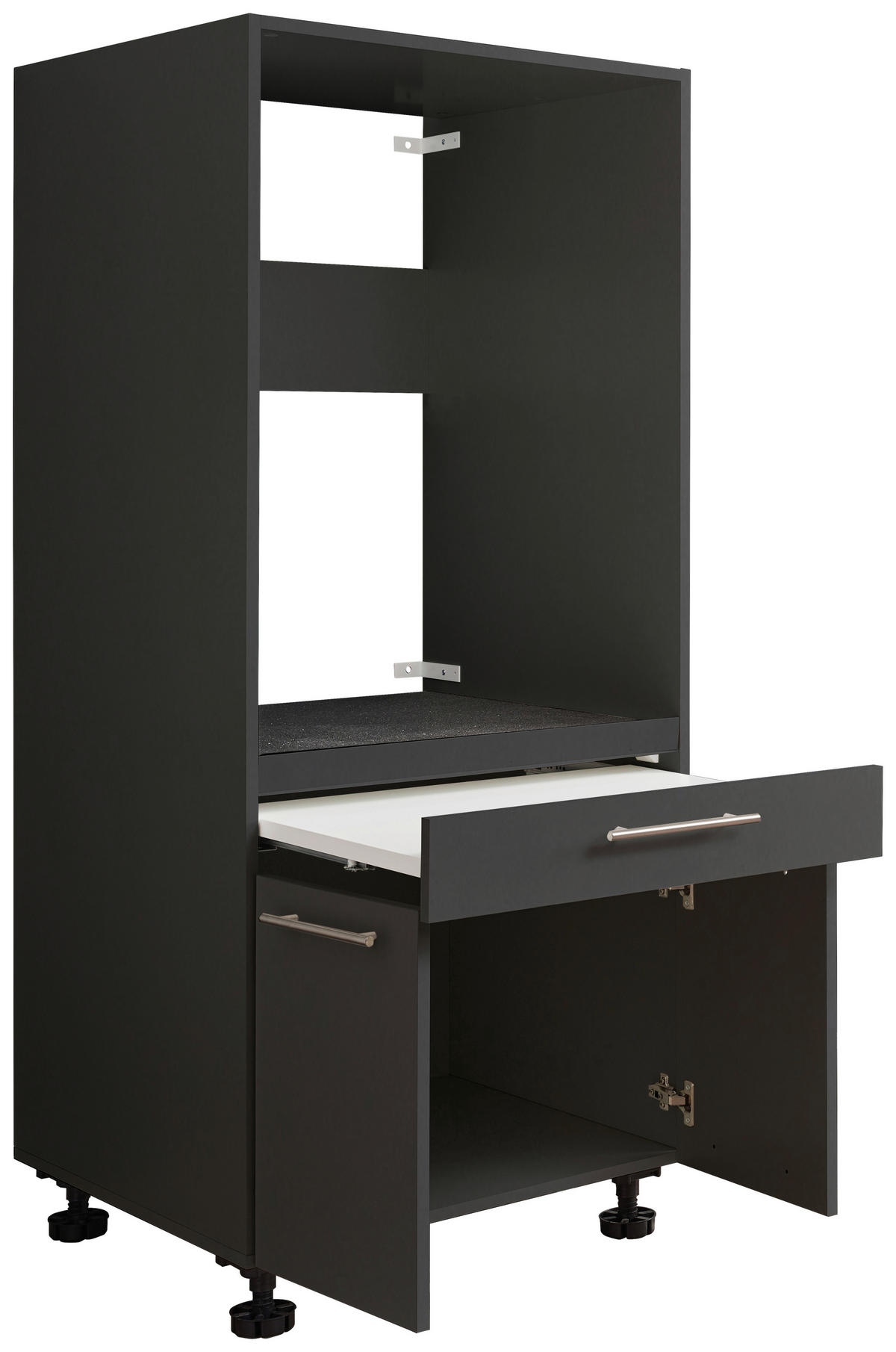 WASCHMASCHINENSCHRANK 67,5/162/67,5 cm  in Anthrazit  - Anthrazit/Silberfarben, Design, Holzwerkstoff/Kunststoff (67,5/162/67,5cm)