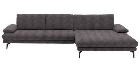 ECKSOFA in Chenille Anthrazit  - Anthrazit/Schwarz, Design, Textil/Metall (310/180cm) - Dieter Knoll