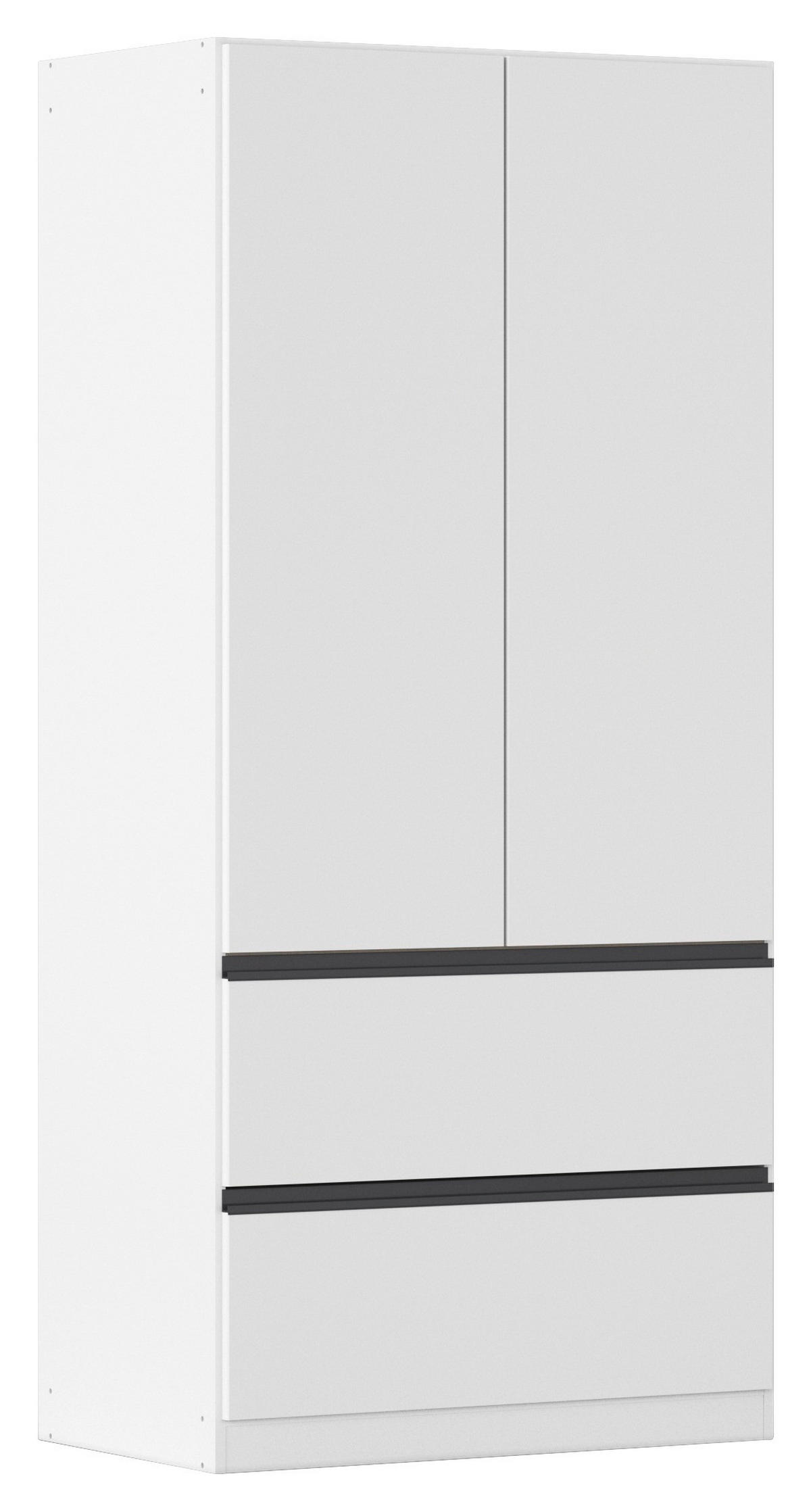 DREHTÜRENSCHRANK 91/197/54 cm 2-türig Weiß  - Weiß/Grau, MODERN, Holzwerkstoff (91/197/54cm) - Rauch Möbel