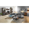 ECKSOFA in Webstoff Dunkelblau  - Dunkelgrau/Silberfarben, Design, Textil/Metall (201/295cm) - Hom`in