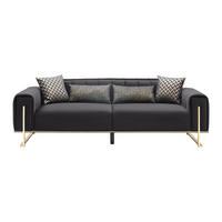 3-sitzer-sofa Aile, textil, negru - auriu/negru, Lifestyle, textil (244/80/90cm) - Based