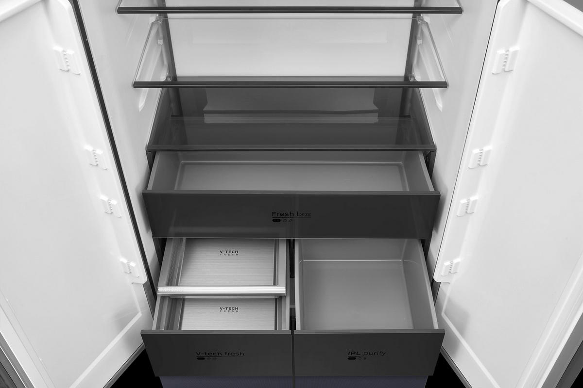 MULTIDÖRR MDRM706BIE70  - svart, Basics, metall/glas (83,3/191/60cm) - Midea