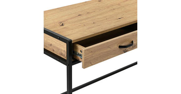 SCHREIBTISCH 120/48/76 cm Schwarz, Eiche Artisan Stauraum  - Schwarz/Eiche Artisan, Design, Holzwerkstoff/Metall (120/48/76cm) - Carryhome