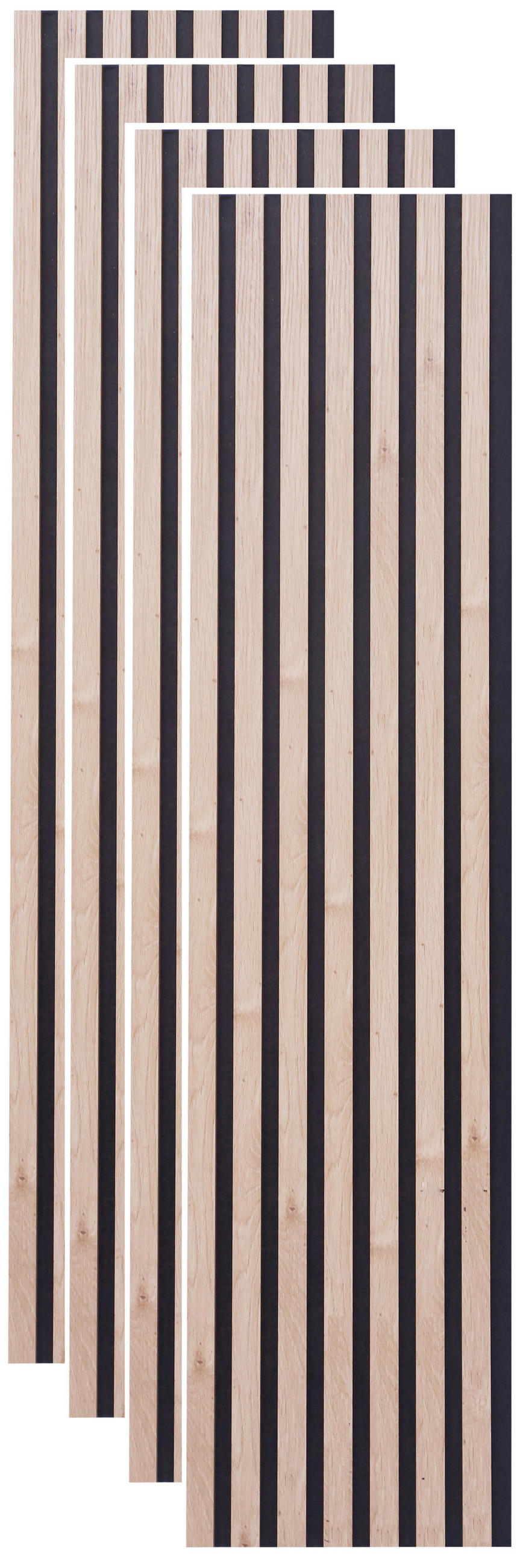 AKUSTIKPANEEL Echtholz, Nachbildung 30,5/132,5/2,1 cm 4 Stück  - Schwarz/Eiche Artisan, Trend, Holz/Holzwerkstoff (30,5/132,5/2,1cm) - Boxxx