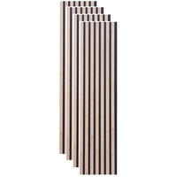 AKUSTIKPANEEL Nachbildung, Echtholz 30,5/132,5/2,1 cm 4 Stück  - Schwarz/Eiche Artisan, Trend, Holz/Holzwerkstoff (30,5/132,5/2,1cm) - Boxxx