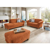RÉCAMIERE in Flachgewebe Terracotta  - Terracotta/Naturfarben, Konventionell, Holz/Textil (194/84/91cm) - Sit & More