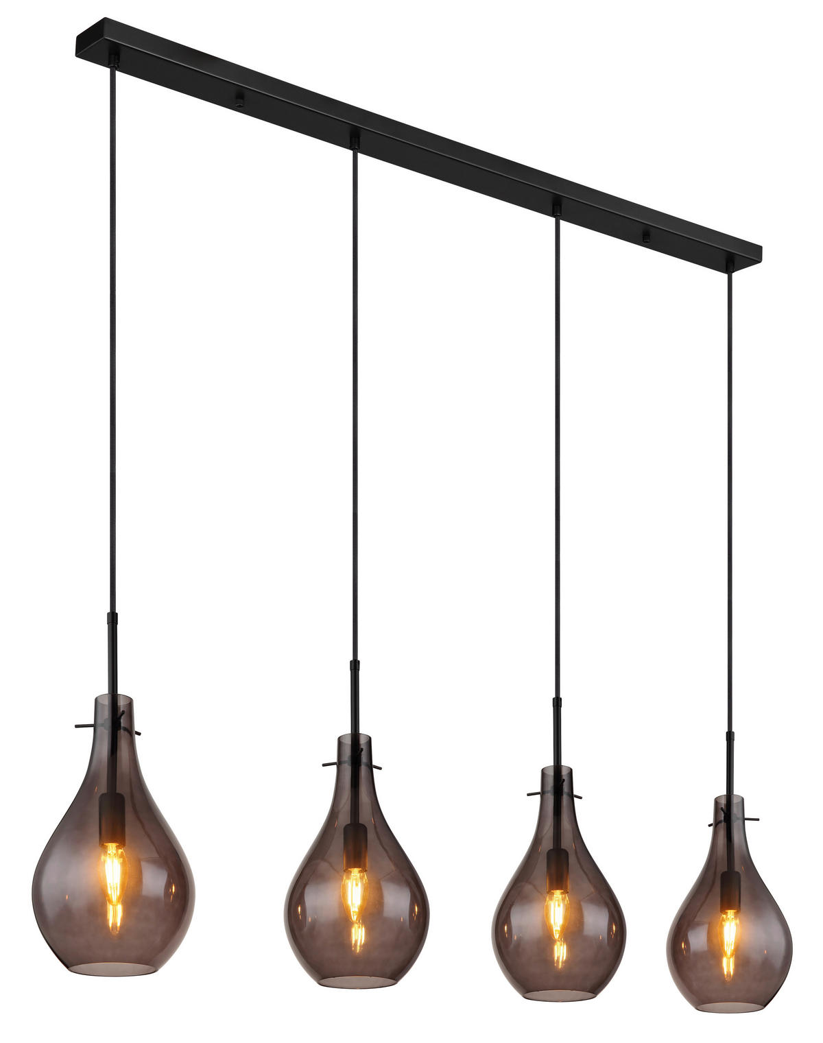 HÄNGELEUCHTE 110/18/120 cm  - Schwarz, Design, Glas/Metall (110/18/120cm) - Globo