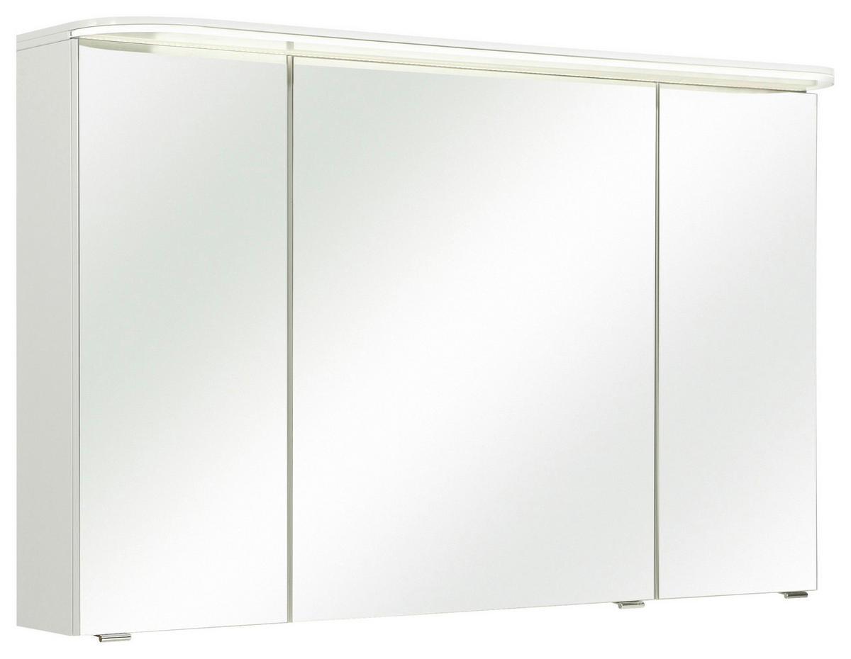 SPIEGELSCHRANK 120/72,3/17 cm  - Chromfarben/Weiß, KONVENTIONELL, Glas/Holzwerkstoff (120/72,3/17cm) - Pelipal