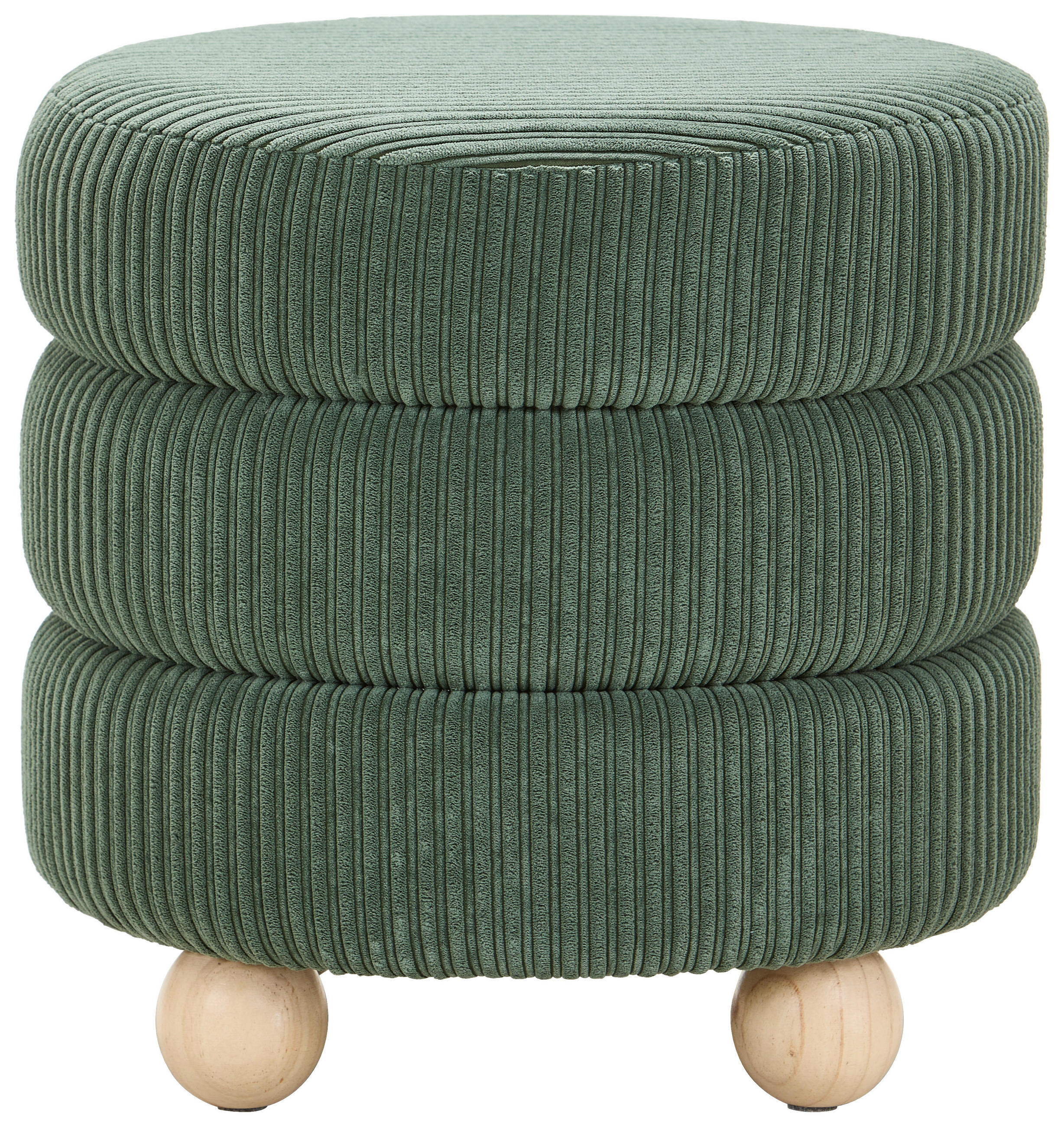 HOCKER Cord Kiefer Grün  - Naturfarben/Grün, LIFESTYLE, Holz/Textil (42/41/42cm) - Xora