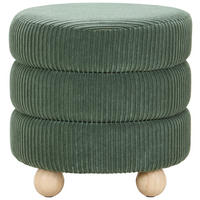 TABURE, les, tekstil zelena  - zelena/naravne barve, Trendi, tekstil/les (42/41/42cm) - Xora