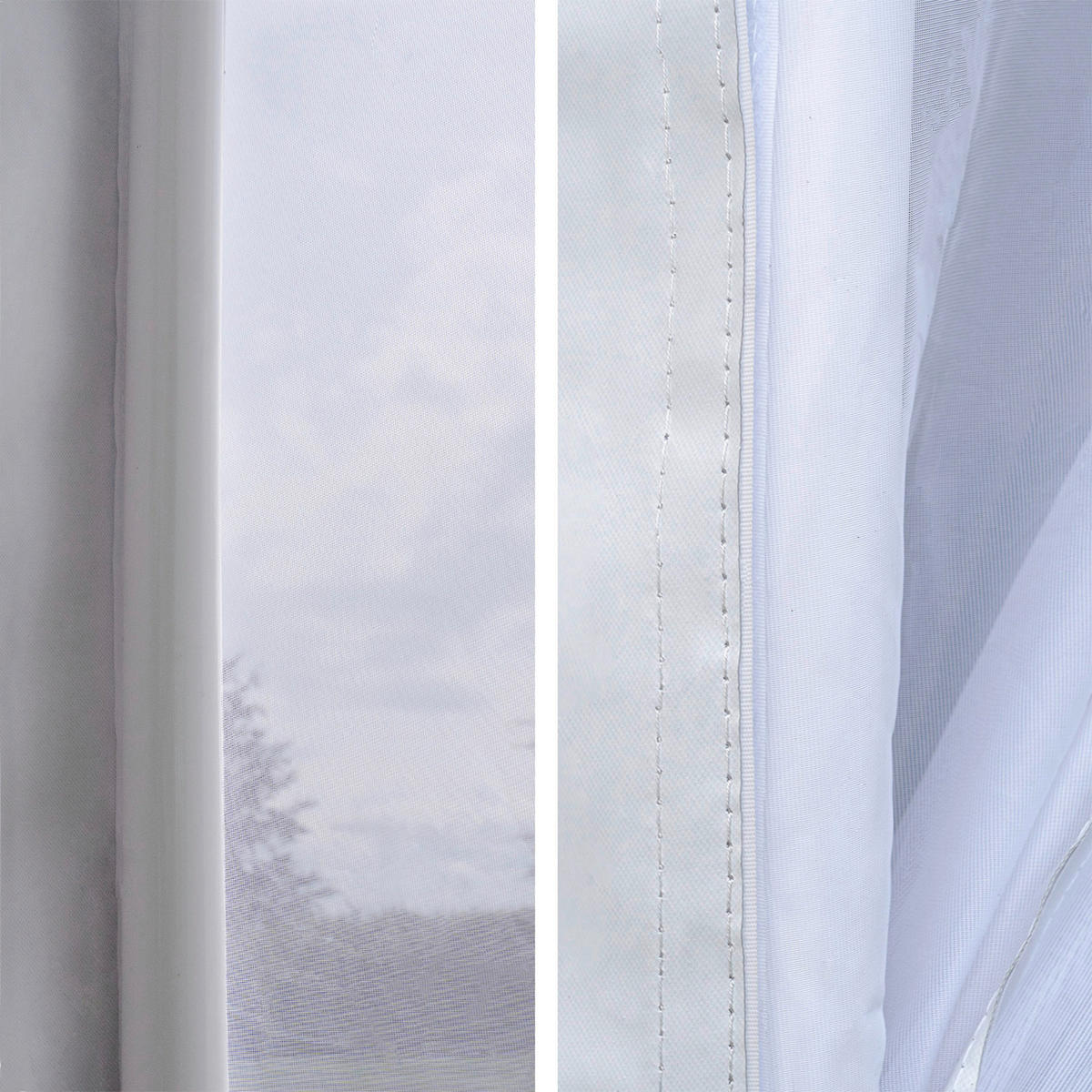 PAVILLON 303/230/303 cm Aluminium  - Silberfarben/Weiß, Basics, Textil/Metall (303/230/303cm)