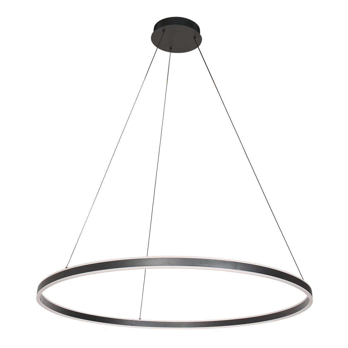 PENDELLEUCHTE Ringlux 100/190 cm   - Schwarz/Weiß, Basics, Kunststoff/Metall (100/190cm)